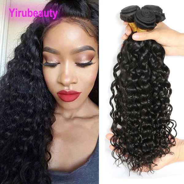 Péruvien 3 Bundles Extensions de Cheveux Humains Vague D'eau Bundle Cheveux Tisse Cheveux Vierges 95-100g/pièce Trames Humides Et Ondulées