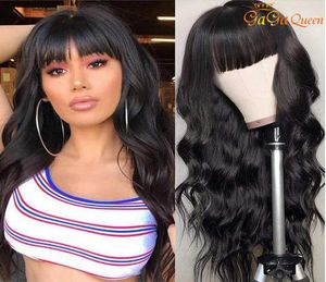Peruvien Body Wave Human Hair Wig 150 Density Body Wave Hair Wigs with Bangs for Women8032375
