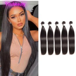 Péruvien Brésilien 5 Bundles Silky Straight Malaysian Double Trames 100% Extensions de Cheveux Humains 10-32 pouces Couleur Naturelle Yirubeauty