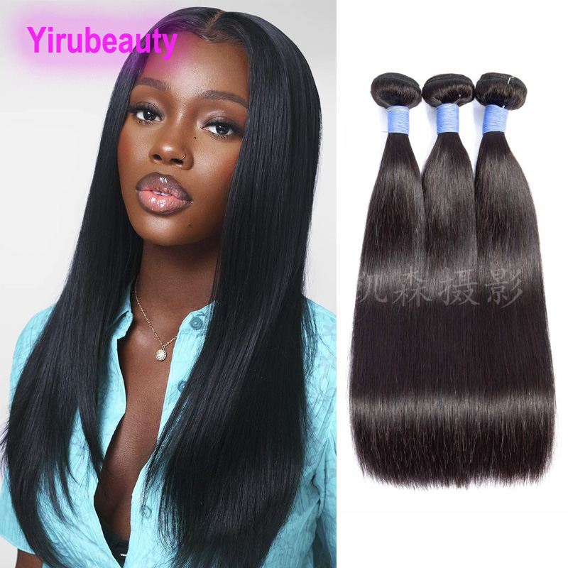 Peruansk Brazilian Virgin Hair Extensions 12A Silky Straight 10-30inch Remy 100% Human Hair Weaves Natural Color