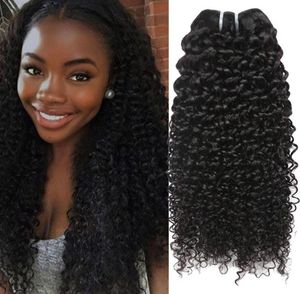 Péruvien Bouclés Vierge Cheveux Brésilien Malaisien Indien Cambodgien Mongol Crépus Bouclés Cheveux Humains Weave Bundles 8A Kinky Curl Unpro4686700