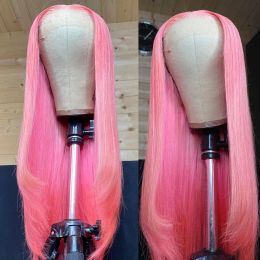 Capelli peruviani 360 Frontal Del Merletto Parrucche Rosa Parrucca Anteriore Del Merletto Diritta Lunga Serica Parrucca Frontale Del Merletto Trasparente Del Merletto Svizzero Per Le Donne Nere