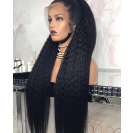Cheveux péruviens crépus perruque droite pour les femmes Transparent 13x4 dentelle frontale perruque 360 pleine dentelle avant perruque Remy Yaki cheveux perruques