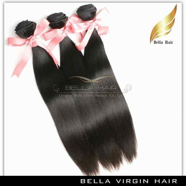 Tissage de cheveux péruviens soyeux droite trame de cheveux remy extension de cheveux humains 3pcs / lot grade de couleur naturelle 1024 pouces