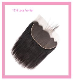 Cheveux humains péruviens 13X6 dentelle frontale droite cheveux vierges pré plumés 136 dentelle frontale 1026 pouces couleur naturelle6800486