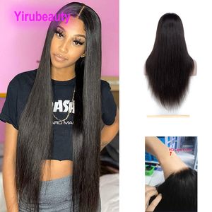 Peruaans Haar 180% Dichtheid HD 13*4 Kanten Voorkant Pruik Recht Diepe Golf Yaki Water Weave 10-38 inch Natuurlijke Kleur