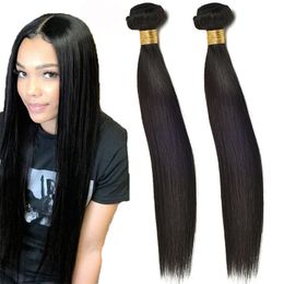 Peruaanse Human Hair 2 Bundels Straight Groothandel Virgin Hair Extensions 2 Stuks/partij Natuurlijke Kleur Zijdeachtige Straight Virgin Haar