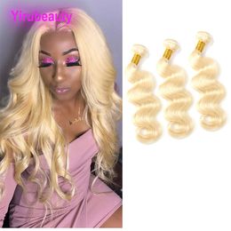 Peruviaans Menselijk Haar 4 Bundels Body Wave Hair Extensions Blonde 613 Kleur Remy Haar Weeft 10-30inch