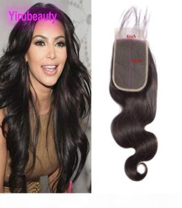 Peruaans Haar 4X6 Vetersluiting Body Wave Drie Middendeel Maagdelijk Haar 46 Sluiting Met Babyhaar5693993