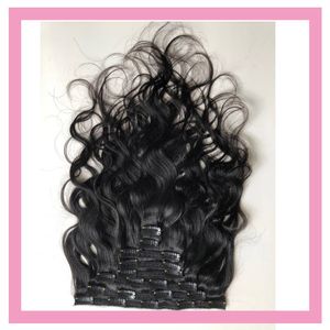 Peruviaanse Haar Clip in Hair Extensions Body Wave Natural Color 100G / Stuk Clips op