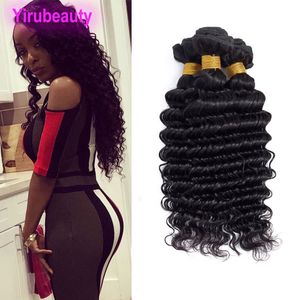 Peruaans Human Hair Groothandel Deep Wave Curly Drop Shipping 3 Bundels Diep Krullende dubbele inslag Peruaanse maagdelijke haarproducten 8-30 inch