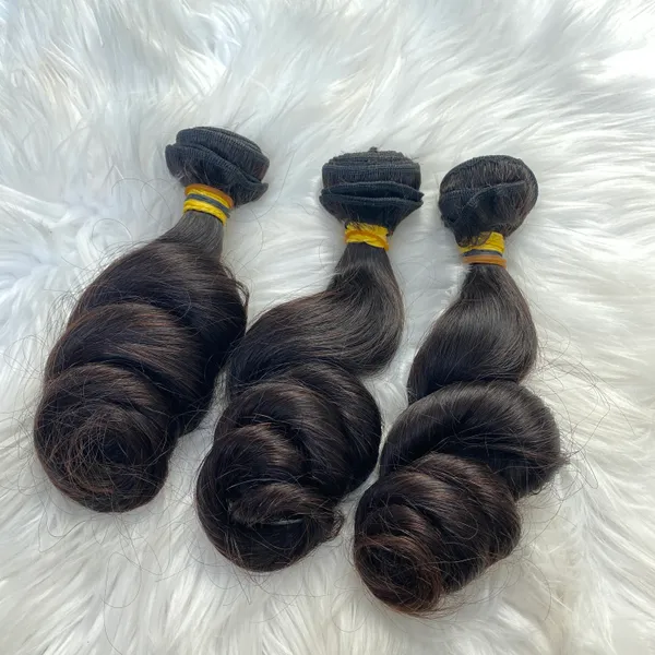 Peruano Indain Camboyano Brasileño Natural Negro Onda suelta 100% Paquetes de cabello humano crudo 3 piezas 100 g / pcs Extensiones de cabello virgen de moda de alta calidad