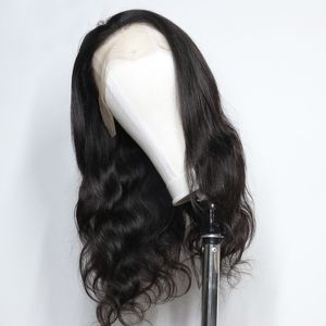 Peruaanse Indiase Braziliaanse 100% echt haar 13*6 kant frontale pruik 150% dichtheid lichaamsgolf 10-32 inch natuurlijke kleur