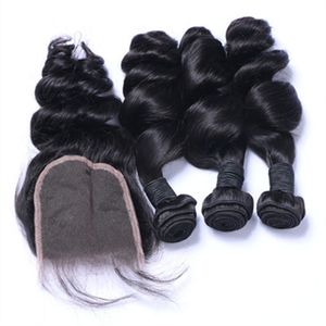 Peruvian Indian Malaysian Brazilian Hair Bundles Unprocessed Human Hair Weave And Closure Brazilian Body Wave Loose Wave Hair Extensions