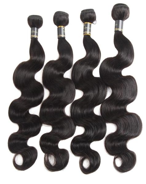 Péruvien Indien Malaisien Cambodgien Brésilien Vague de Corps Cheveux Weave Bundles Pas Cher Brésilien Extensions de Cheveux Humains 3 ou 4 Pcs Natur6340620