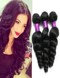 Tramas peruanas del pelo virginal de la onda floja 4pcs 6A Paquetes sin procesar del pelo virginal peruano del pelo peruano Extensiones baratas del cabello humano L4571959