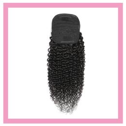 Peruvian Malaysian 100% Human Curly Natural Ponytails 100g Indian Virgin Hair Extensions Pony Pony Curl Curl 8-24inch