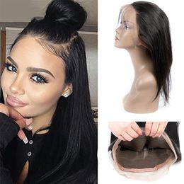 Peruvian Mink Human Hair Straight 360 Lace Frontal with Baby Hair Products Virgin Hair Products Pré-cueilleux CLOSIRES TOP 360 FRONTALS 10-262376