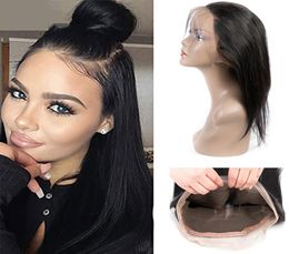 Peruvian Mink Human Hair Straight 360 Lace Frontal with Baby Hair Products Virgin Hair Products Pr￩-cueilleux Fermetures Top 360 Frontals 10266240280