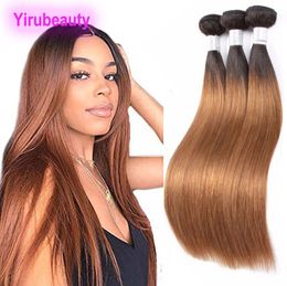 Cheveux péruviens ombrés 1B30 3 paquets 1028 pouces produits capillaires droites 1B 30 Double trames cheveux vierges Ruyibeauty9185720