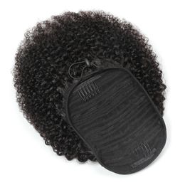 Peruvian Ponytails Afro Kinky 100g / Set One Piece Extensions Ponytail Curly Wholesale Virgin Hair 100% Human Hair