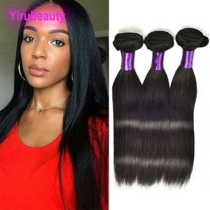 Poules de cheveux humains crus péruviens Silky Couleur naturelle droite 10-30 pouces extensions de cheveux vierges droites verse 3 paquets yiruhair trois pièces