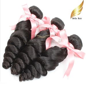 Pelo remy peruano cabello humano virgen que teje la armadura del pelo de la onda suelta 1024 pulgadas grado 9a 3 unids / lote color natural