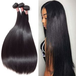 Bundles de cheveux Stragiht péruviens 8-26 pouces Bundles de cheveux humains Extensions Remy Hair Natural Black Weave Bundle Deals