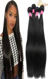 Cheveux raides péruviens 5 paquets 100 Extensions de cheveux humains droits vierges péruviens non transformés chignon indien péruvien cheveux raides5987910