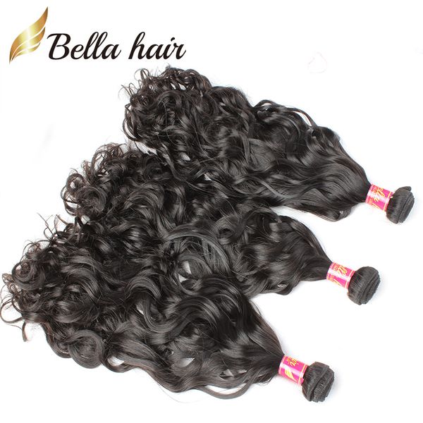 8-34 pouces cheveux paquets brésilien vierge cheveux humains tisse Extensions vague naturelle 3 pièces trames qualité Double trame BellaHair