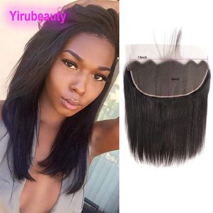 Peruvian Unprocessed Human Hair 10-26inch Ear To Ear Natural Color 13X6 Straight Lace Frontal Closure Silky