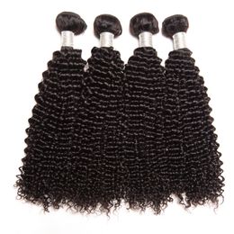 Peruaanse Onverwerkte Menselijk Haar Kinky Krullend 3 Bundels Haarproducten 8-28 inch Groothandel Peruaanse Virgin Hair Extensions Natuurlijke kleur