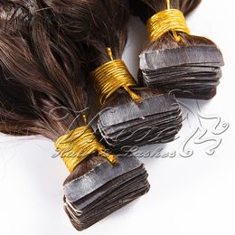 Peruviaanse onverwerkte maagdelijke remy haar 14 tot 26 inch rechte lichaamsgolf 100g natuurlijke kleur tape in human hair extensions