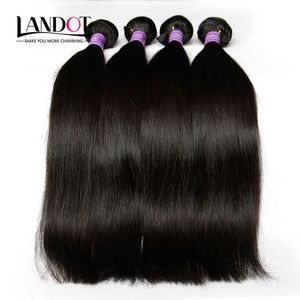 Cheveux péruviens Soyeux Droite Armure de Cheveux Humains 4 Faisceaux Lot Non Transformés 8A Péruvienne Cheveux Raides Extensions Naturel Noir Couleur Double Trame