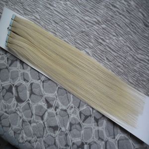 Peruviaanse Virgin Hair Tape Hair 100g Tape in Human Hair Extensions Rechte Remy op Adhesive Invisible PU-inslagverlenging