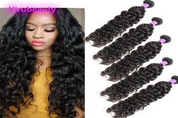 Cheveux humains vierges péruviens 5 pièceslot vague d'eau noir naturel 1028 pouces faisceaux humides et ondulés trames de cheveux péruviens 5 pièces un ensemble2346978