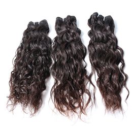 Peruviaanse Water Wave Virgin Groothandel Menselijk Haar Bundels 3 stks met Sluiting Hoogwaardige Hair Extensions voor Eomrn
