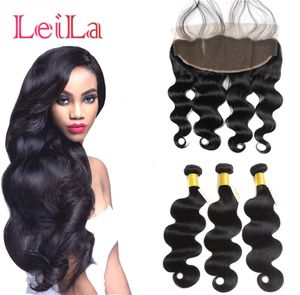 PERUVIAN13X4 Cierre frontal de encaje con paquetes CHAECH 9A Body Wave Virgin Hair 4 piezas Cabello humano con cierre frontal de encaje7908358