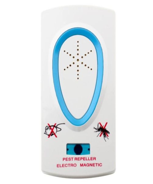 Control de plagas 2 5w Enchufe europeo Ac 90 250v Repelente de plagas blanco Ratón ultrasónico electrónico Rata Mosquito Insecto Control de roedores 2813619