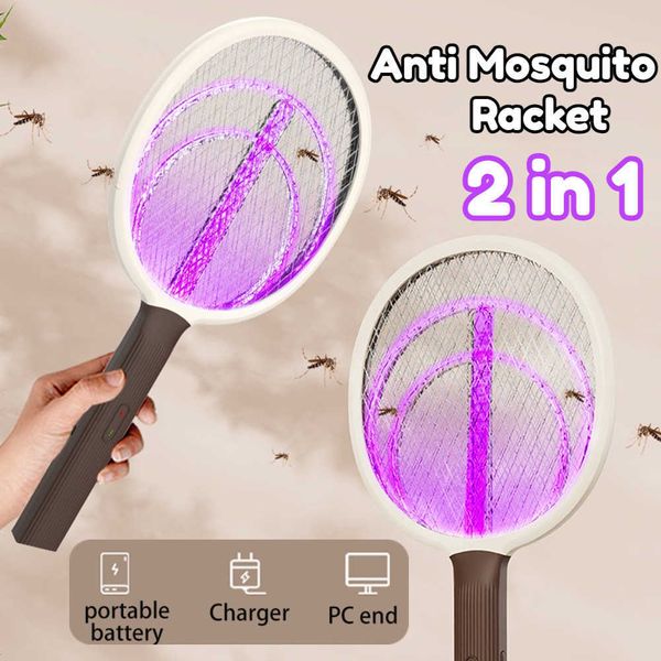 Pest Control 2 en 1 USB tapette électrique 3000V rechargeable moustique tueur mouche raquette maison intérieur anti insecte bug zapper 0129