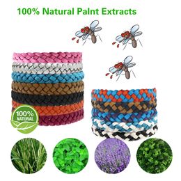 Ongediertebestrijding Anti -muggento afstotende armband Rekbaar leer geweven handpolsband voor volwassen kinderen Bug Insect Protection Pols -band SN4581