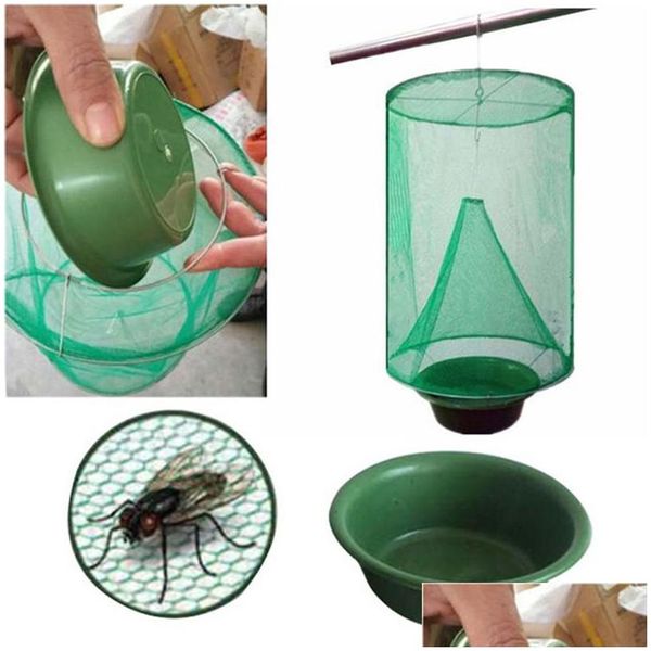 Control de plagas Fly Kill Trap Tools Reutilizable Colgador Flytrap Zapper Cage Net Jardín Suministros Drop Delivery Hogar Hogar Sundri Dhha8