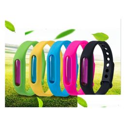 Bracelet antiparasitaire anti-moustique pour enfants Bracelet en sile Plante d'été Huile essentielle Capse Band Drop Delivery Home Garden Househol Dhujn