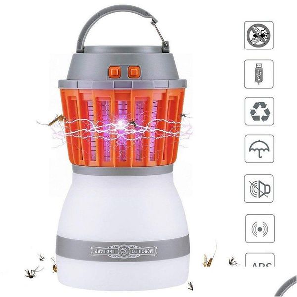 Lutte antiparasitaire LED Lampes anti-moustiques / Lumière USB 2 en 1 Lutte électronique antiparasitaire Tueurs Fly Bug Trap Light Insect Repeller Zapper Dro Dhnwd