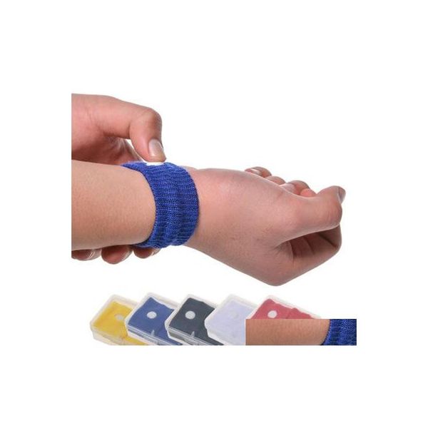 Lutte antiparasitaire Beaucoup de soins de santé de couleur Bracelets anti-nausée Mal de voiture Mouvement réutilisable Mal de mer Mal de voiture Bandes de poignet de voyage avec Dhlq7