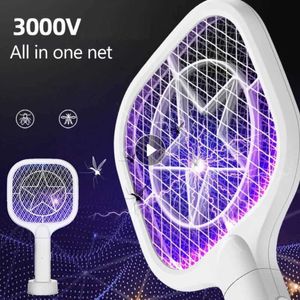 Lutte antiparasitaire Mini lampes électriques 2 en 1 raquette à insectes Charge USB tapette à moustiques tuer mouche tueur piège Bug Zapper 0129