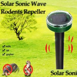 Ongediertebestrijding Mol Repellent Solar Power Trasonic Snake Bird Mosquito Mouse Pest Repeller Control Garden Yard Equipment Drop levering Dhahs