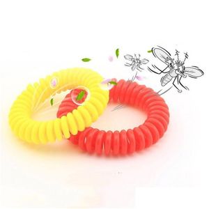 Control de plagas Pulsera repelente de mosquitos Bobina elástica Espiral Mano Pulsera Teléfono Anillo Cadena Pulseras antimosquitos Bc Drop Del Dhoca