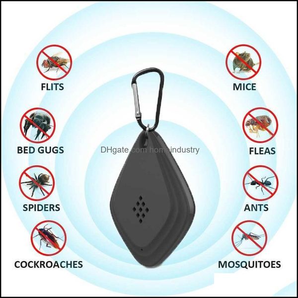 Antiparasitaire Portable Usb Électronique Répulsif Moustique Porte-clés Trasonic Tueur Mouche Insecte Insecte Araignée Répulsif Antiparasitaire Pour La Maison En Plein Air Dhr1V