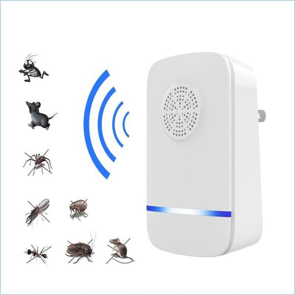 Pest Control Trasonic Mosquito Repellent Mouse Cafard Pest Repeller Dispositif Insectes Rats Araignées Anti Killer Accueil Drop Livraison Gar Dhbf7